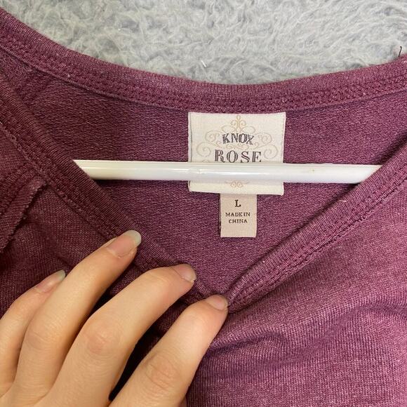 Knox Rose womens L tie dye sweater pink round neck colorful flowy oversized - Picture 5 of 8